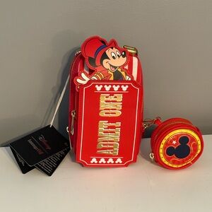 Loungefly Mickey Mouse Ticket Stub Crossbody Bag w/Coin Purse
